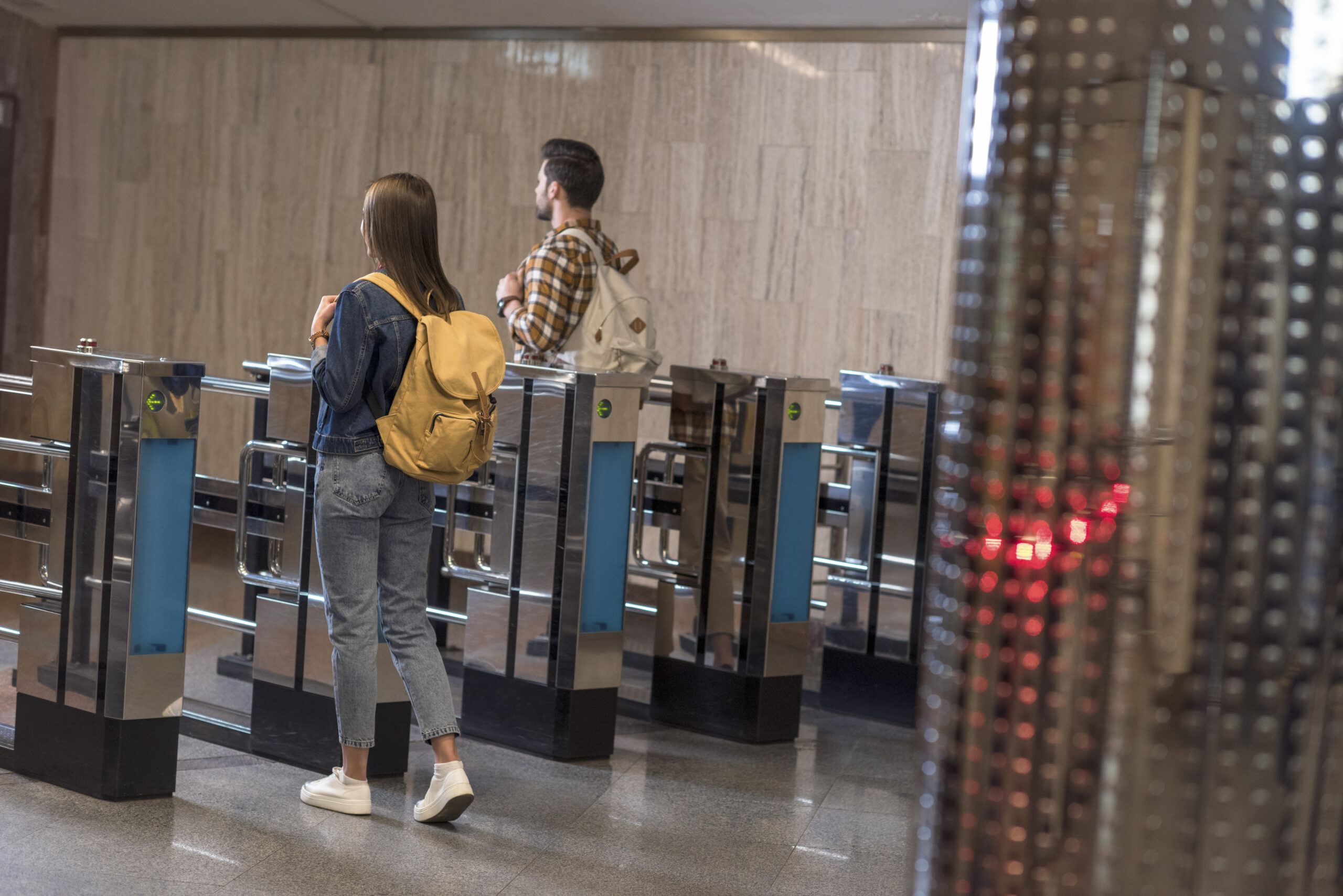Travellers using Smart Gates at a UAE airport for faster immigration with Emirates ID